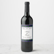 Rótulo de Vinho de Casamento escocês Farquharson