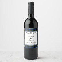 Rótulo de Vinho de Casamento Escocês Gunn