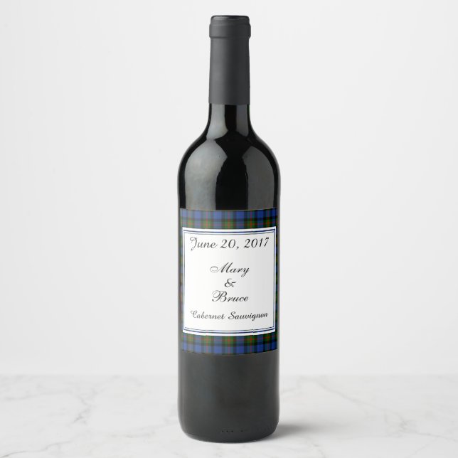 Rótulo de Vinho de Casamento Escocês Gunn (Frente)