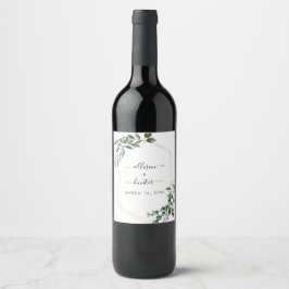 Rótulo de Vinho de Casamento Framboçado Floral
