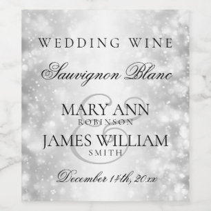 Rótulo de Vinho de Casamento Luzes do Shimmer Prat