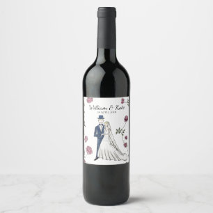 Rótulo de Vinho de Casamento Personalizado