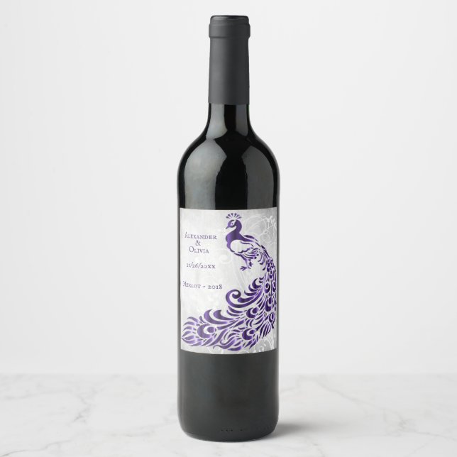 Rótulo de Vinho de Casca de Folha de Pêssego Roxo (Frente)