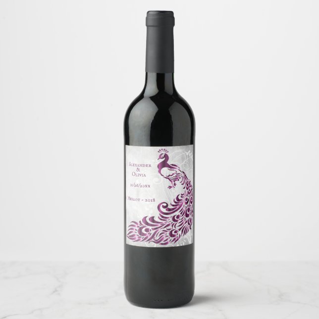 Rótulo de Vinho de Casinha de Pavão Magenta (Frente)