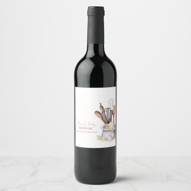 Rótulo de vinho de Chá de fraldas para cozinheiros (Frente)