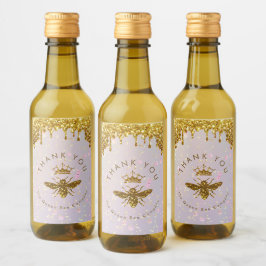 Rótulo de vinho de design de abelhas rainha