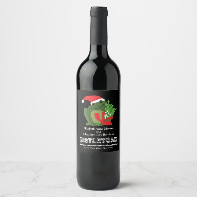 Rótulo de Vinho de Natal do Mistle toad (Frente)