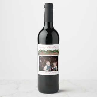 Rótulo de Vinho de Natal Feriado de Castanberry Ga