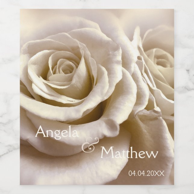 Rótulo de Vinho de Rosas de Casamento ou Aniversár (Rótulo Único)