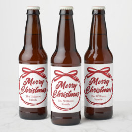 Rótulo de Vinho do Arco Vermelho de Fita de Natal