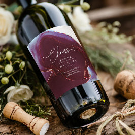 Rótulo de Vinho do Casamento de Fluxo de Tinta ID7