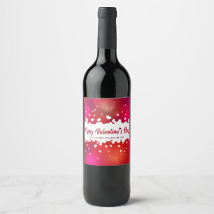 Rótulo de Vinho do Coração Feliz dia de os namorad
