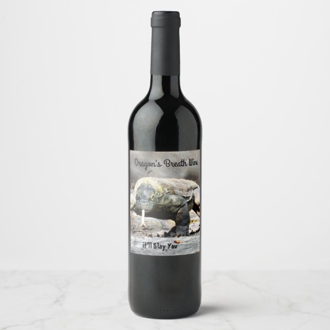 Rótulo de Vinho do Dragão Komodo (Frente)