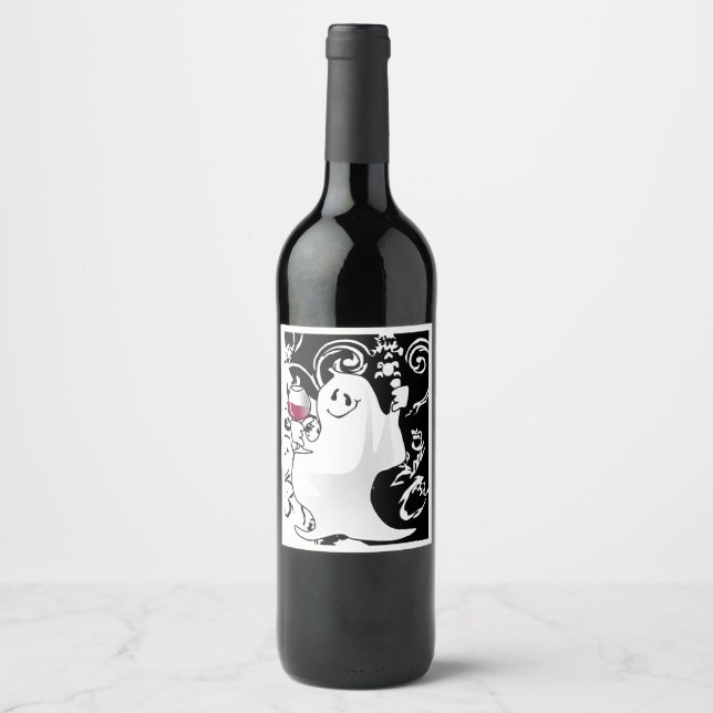 Rótulo de Vinho do Espírito Halloween e Espíritos (Frente)