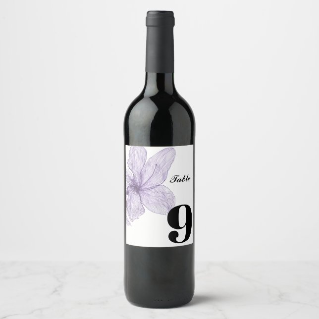 Rótulo de Vinho do Número da Tabela de Casamento (Frente)