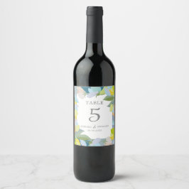 Rótulo de Vinho do Número da Tabela de Casamento