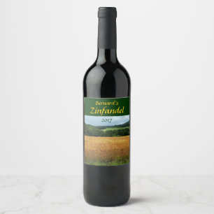Rótulo de Vinho dos Campos de Colheita de Grãos