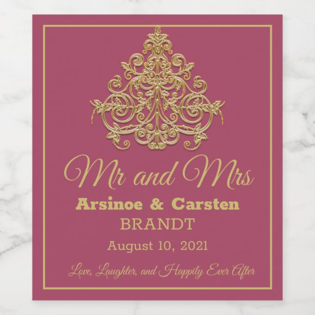 Rótulo de Vinho Elegância (Rótulo Único)