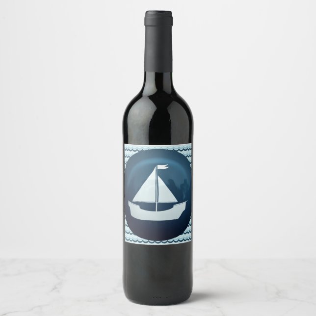 Rótulo de vinho em embarcação de vela (Frente)