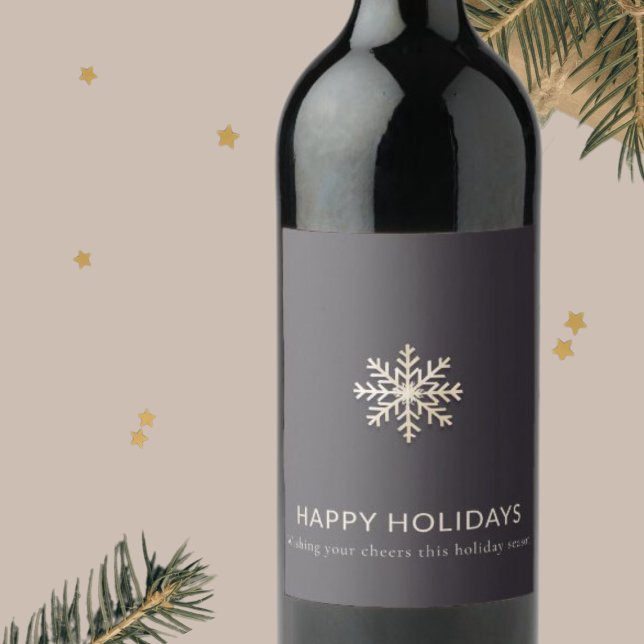 Rótulo de Vinho em Floco de Neve Elegante (Criador carregado)