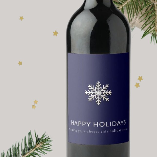 Rótulo de Vinho em Floco de Neve Elegante (Criador carregado)