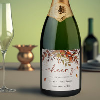 Rótulo de Vinho Espontado de FALL Script SIENNA