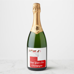 Rótulo de Vinho Espumante da Véspera de Ano Novo
