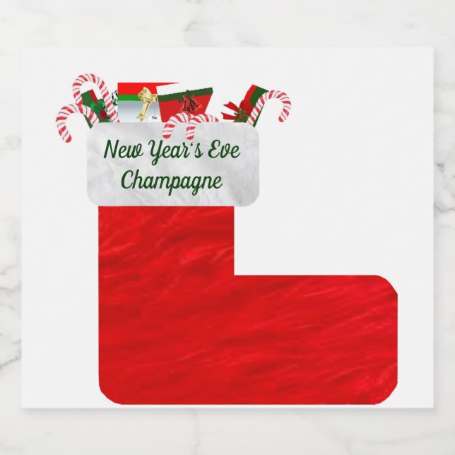 Rótulo de Vinho Espumante da Véspera de Ano Novo (Rótulo Único)