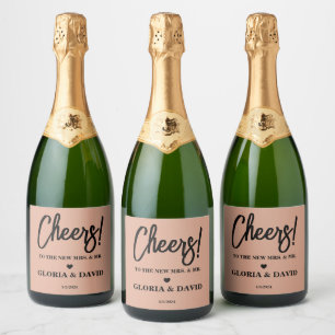 Rótulo de Vinho Espumante de Casamento de Creme El