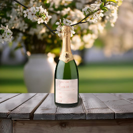 Rótulo de Vinho Espumante de Casamento Laranja Min