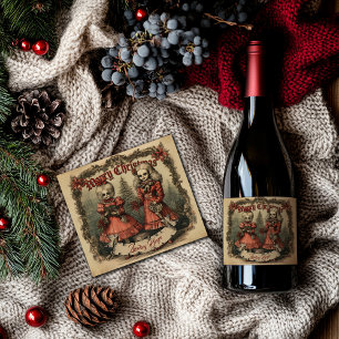 Rótulo de Vinho Espumante de Natal Gótico Personal