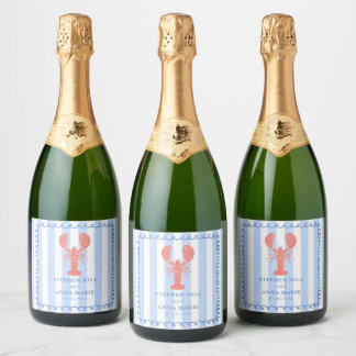 Rótulo de Vinho Espumante do Casamento Náutico de