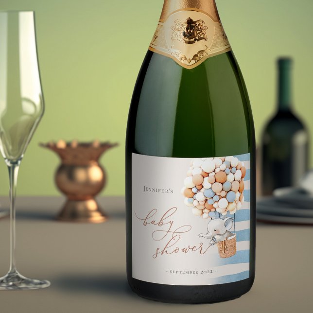 Rótulo de Vinho Espumante do Chá de fraldas do Bal (Criador carregado)