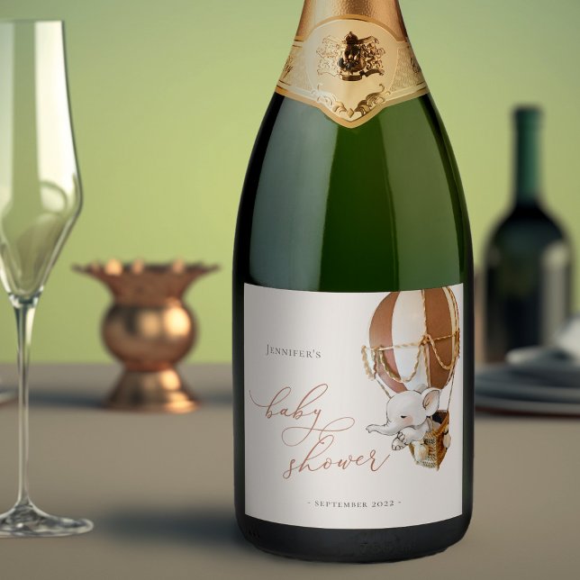 Rótulo de Vinho Espumante do Chá de fraldas do Bal (Criador carregado)