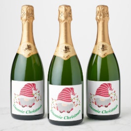 Rótulo de Vinho Espumante do Natal Gnomie