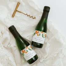 Rótulo de Vinho Espumante Mini Chá de Noiva Cítric