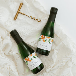 Rótulo de Vinho Espumante Mini Chá de Noiva Cítric
