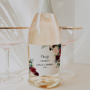 Rótulo de Vinho Espumante para Casamento em Tons R