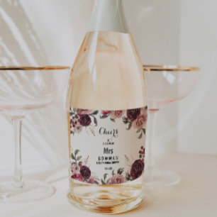 Rótulo de Vinho Espumante para Chá de Noiva Burgun