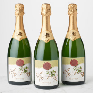 Rótulo de Vinho Espumante Selo Vermelho para Casam