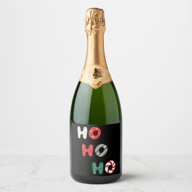 Rótulo de Vinho Estimulante de Natal Ho Ho (Frente)