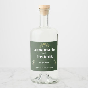 Rótulo de Vinho Estimulante Verde-Azeitona Moderno