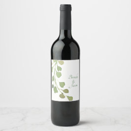 Rótulo de Vinho Fern de Cor Verde