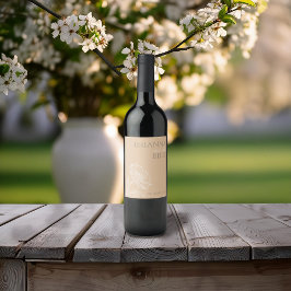 Rótulo de Vinho Floral Mínimo Terrestre
