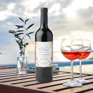 Rótulo de Vinho Florestal de Multicores primavera