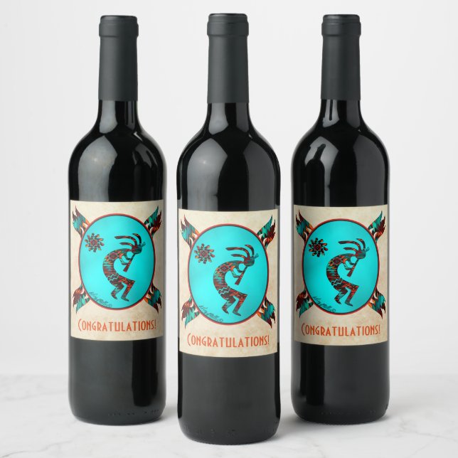 Rótulo de Vinho Kokopelli do Sudoeste (Garrafas)