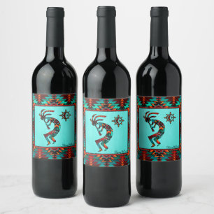 Rótulo de Vinho Kokopelli do Sudoeste