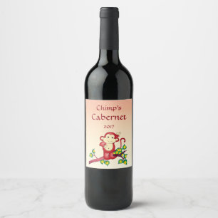 Rótulo de Vinho Macaco Vermelho Cinto