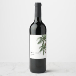 rótulo de vinho Minimalist Palm Trees