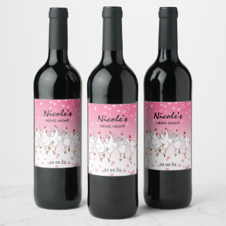 Rótulo de Vinho Minúsculo Cor-de-Rosa Personalizad